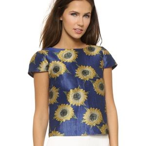Alice & Olivia Sunflower Jacquard Top
